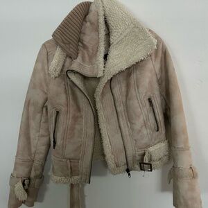 Beige Moto Jacket
